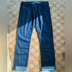 Hudson Jeans Women’s Dark Wash Straight Cuffed Cropped Jeans Size 26 Made in USA